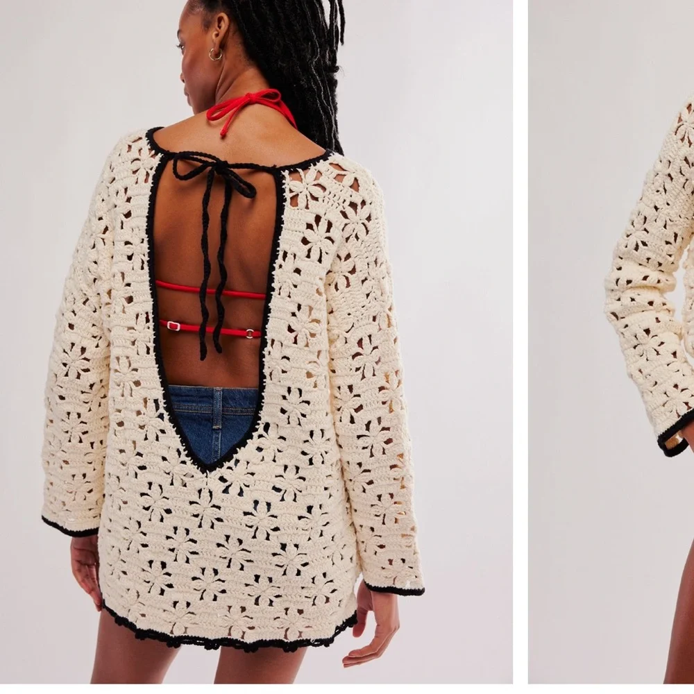 NWT Free People Rue Crochet Tunic, XS